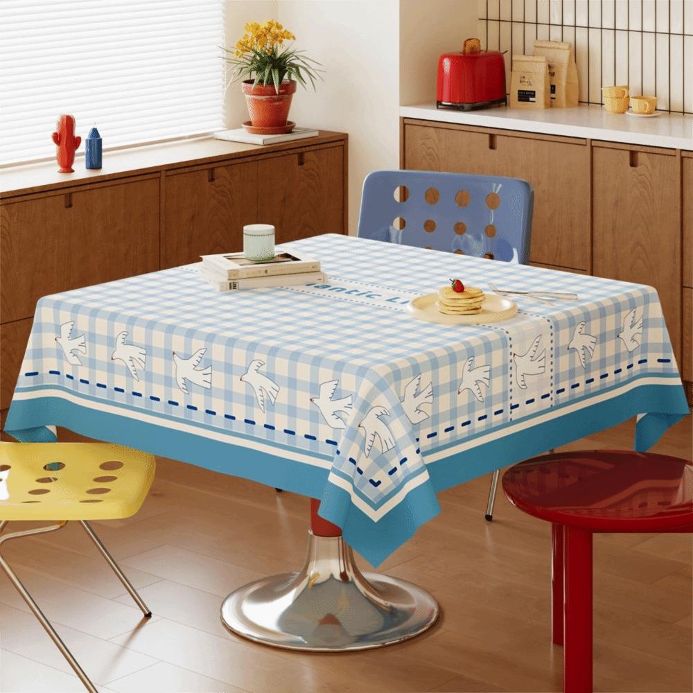 

Oil Resistant Dopamine Tablecloth Washable Square Table Tablecloth Outdoor Dining Style 6