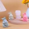 1PC 3D Bunny with Broken Shell Aromatherapy Candle Silicone Mold Easter Rabbit Home Decor DIY Craft Plaster Clay Making