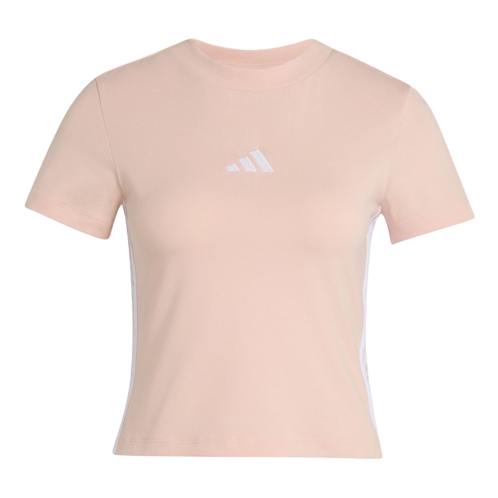 Adidas Essentials Slim Three Stripes Short Sleeve T-Shirt Women tops KD2343 S