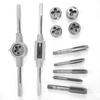 12Pcs Bearing Steel Taps and Dies M6-M12 Metric Tap Die Wrench Set Tap and Die Tool Set for Internal and External Threading
