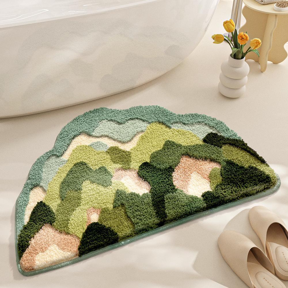 Ins Style Fresh Home Imitation Cashmere Absorbent and Anti Slip Floor Mat for Bathroom Entrance