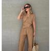 Fashion Wind Fashion New V-neck Sleeveless Waistcoat Vest Cargo Pants Two-piece Set Vest and Pants Set