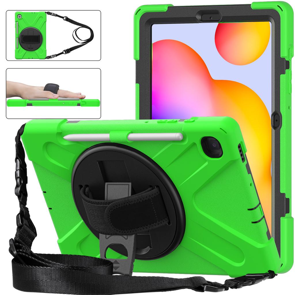 For Samsung Galaxy Tab S6 Lite Stand Case SMP620 P610 P613 P615 P619 Anti-knock Cover Holder with Pencil Slot and Shoulder Strap