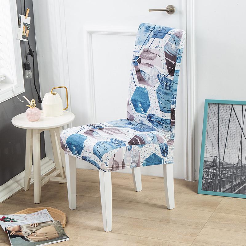 Bedruckter Stuhlbezug Stretch Schmutzabweisende Überwürfe Elastischer Sitzbezug für Hochzeitsparty Zuhause Küche Büro Esszimmer Wohnzimmer