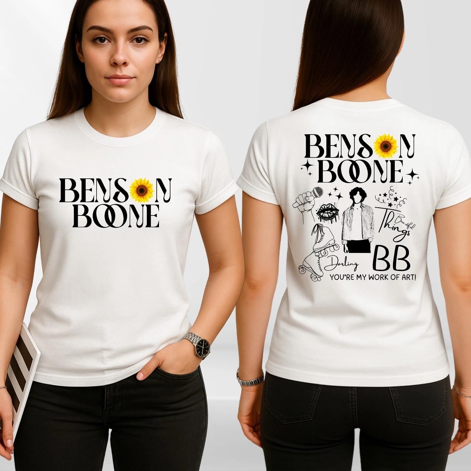 

Benson Bonne Front & Back T shirt, Benson Boone concert lyrics tee top S