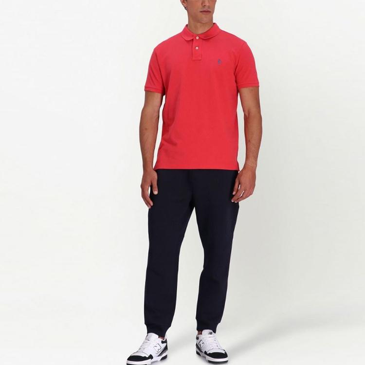 Polo Ralph Lauren SS23 Solid Logo Printed Short Sleeve Polo Shirt Men Tops Red 710680784-278