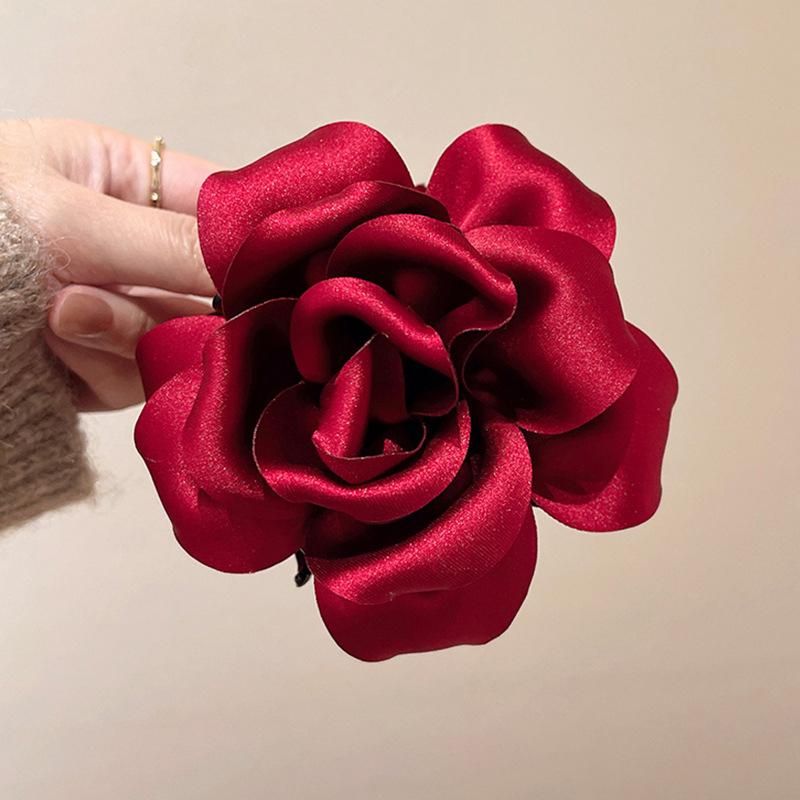 Elegant Rose Flower Claw Clip For Women Girls Hair Accessory Versatile Sweet Hair Claw Exquisite Shark Clip Gifts