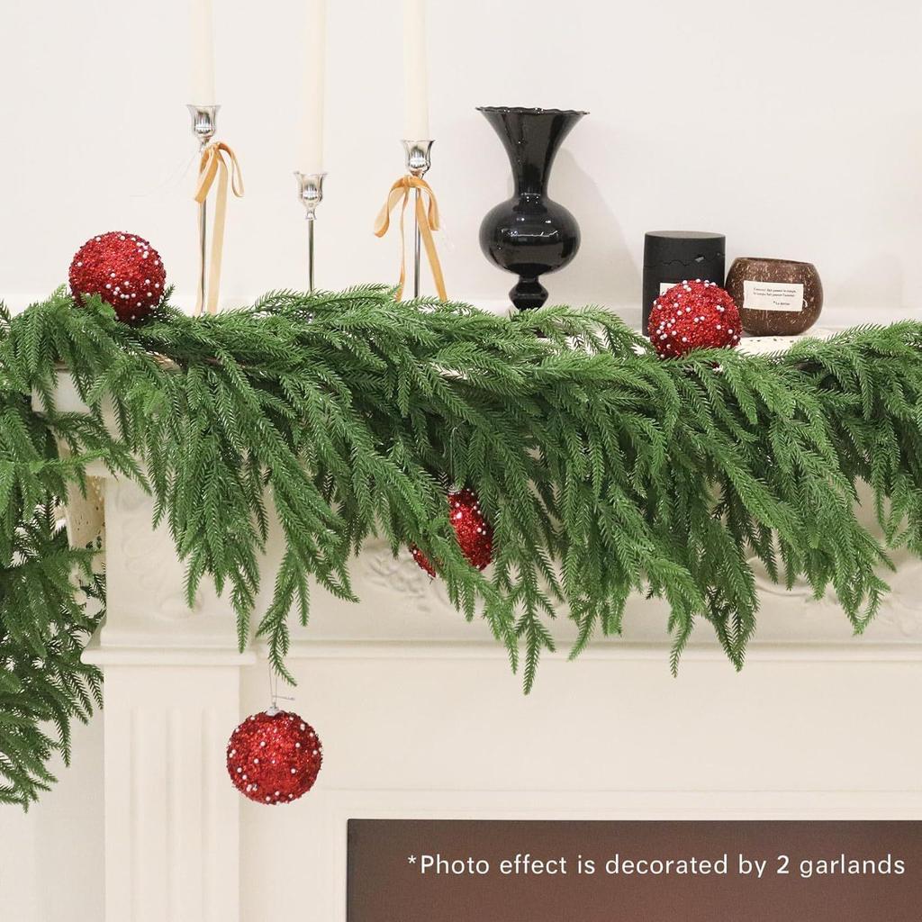 Artificial PE Norfolk Pine Garland with Soft Pine Needles - Christmas Decoration Wreath