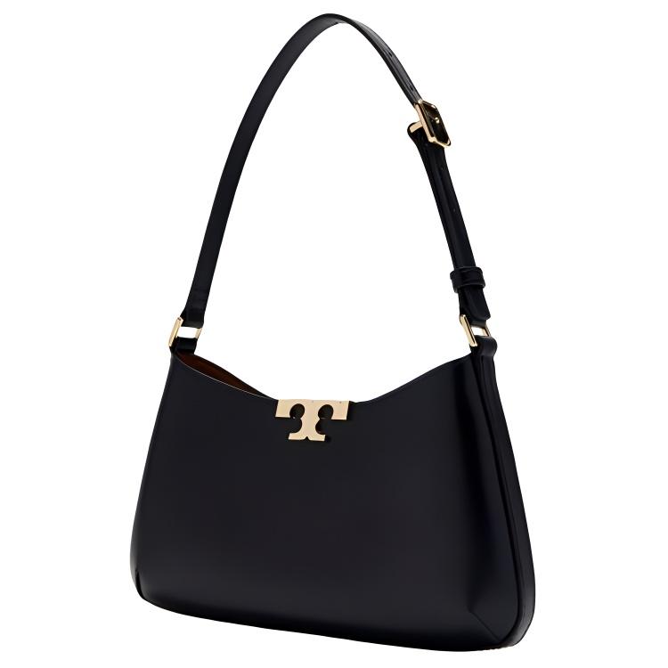 Tory Burch Eleanor Logo Metal Hardware Leather Shoulder Bag Women bags Black 164762-001