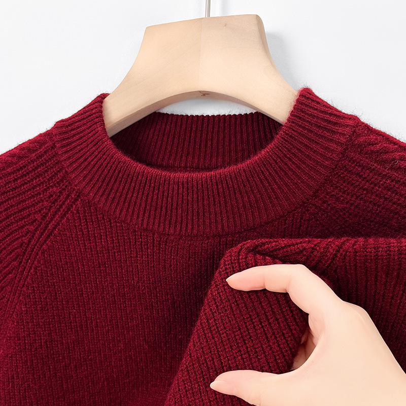 2025 Men s Winter Thick Korean Style Half-High Collar Casual Knit Sweater M