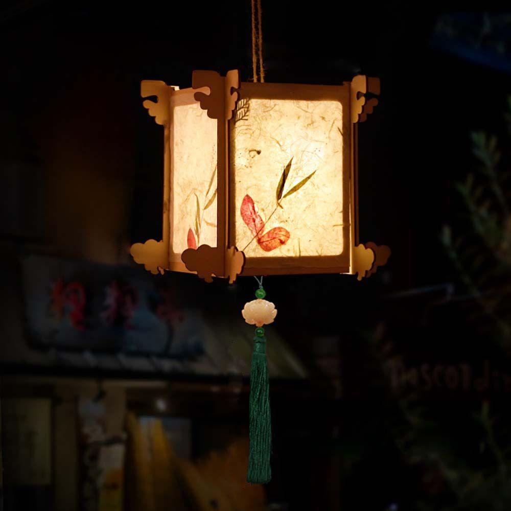 Holz Papier Chinesischer Stil Geschenk Lampe Laternen Anhänger Handgefertigte Laternen Party Dekoration Festival Laternenfest Dekorationen