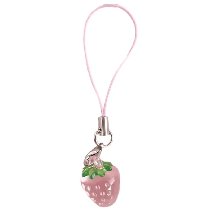 3D Fruit Pendant Keychain Strawberry Key Holder Handmade Car Key Accessory Handbag Decoration for Fashion Enthusiasts