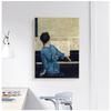 Retro Piano Girl Poster Figura Canvas Painting POP Living Room Canvas Art