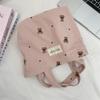 Corduroy Bear Handbag for Women, Outer Carry Bag, Lunch Bag, Student Small Lunch Box