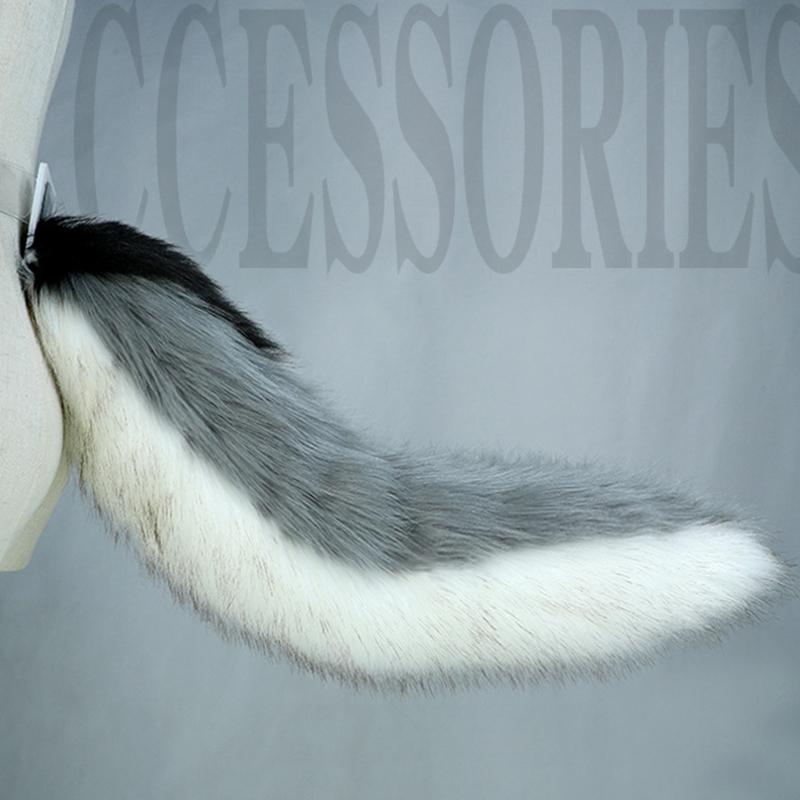 Creative Simulation Animal Cosplay Props Husky Dog Ears Headband Plush Tail Set Hair Accessories for Halloween Chris