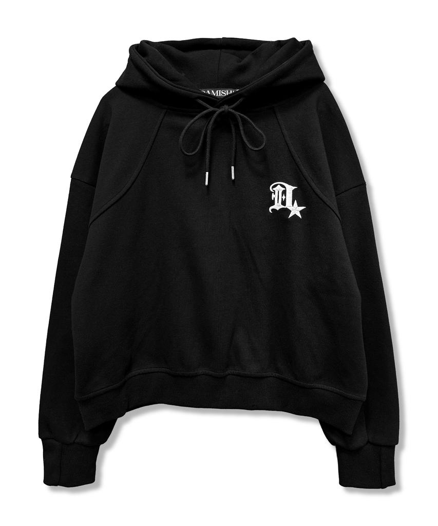 Gothic 3D Symbol Embroidered Hoodie_Black