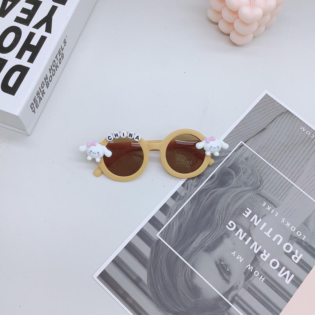 Móda Kreslené Roztomilé Dětské Sluneční Brýle Pes s Velkýma Ušima Roztomilé Cool Dětské Sluneční Brýle Cestování Konkávní Foto Brýle
