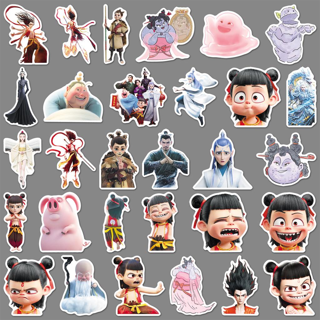 60 Nezha Graffiti Stickers Personalized Cartoon Hot Chinese Comics Decorative Suitcase Mobile Phone Case Computer Stickers