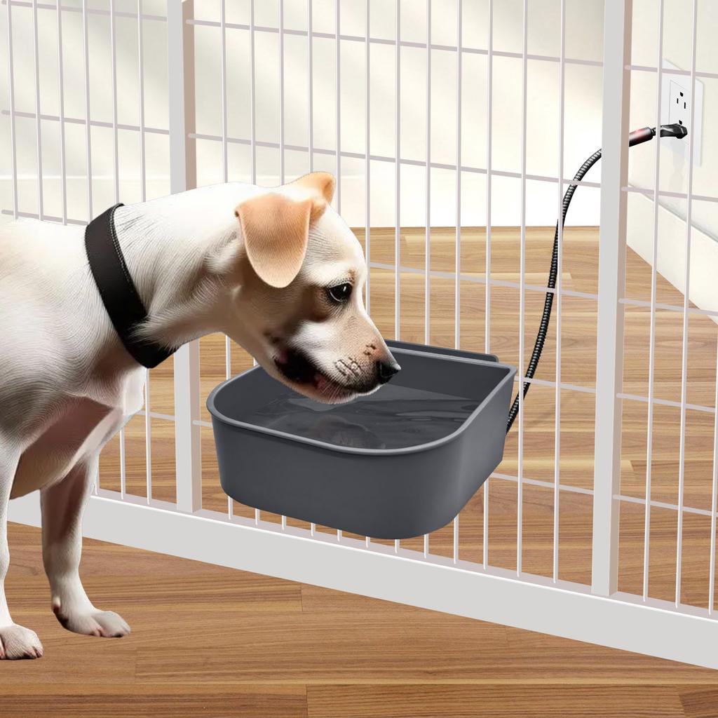 Plastic Heated Water Bowl 1L Hanging Dog Water Bowl Pet Heated Bowl for Rabbits Dogs Cats and All Breed Sizes