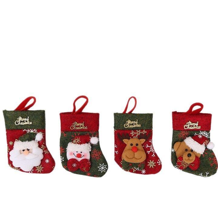 Christmas Restaurant Table Accessories With Santa Claus Elk Design And Holiday Gift Pouch