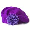 1pc of New Autumn And Winter Fashion Beret for Women with Floral Design in Solid Colors, Available in Various Colors for Everyday Use