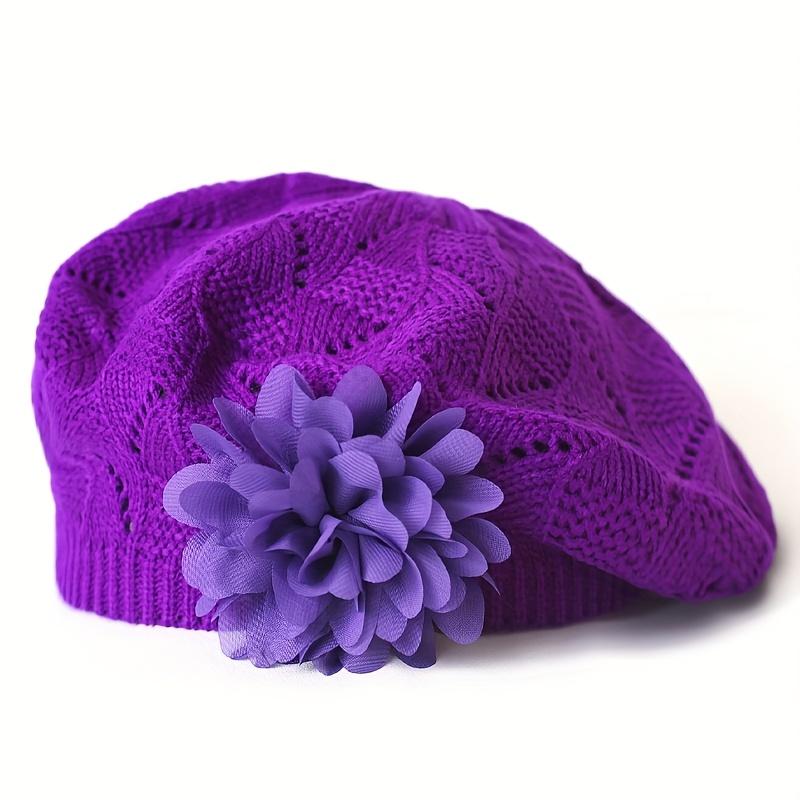1pc of New Autumn And Winter Fashion Beret for Women with Floral Design in Solid Colors, Available in Various Colors for Everyday Use