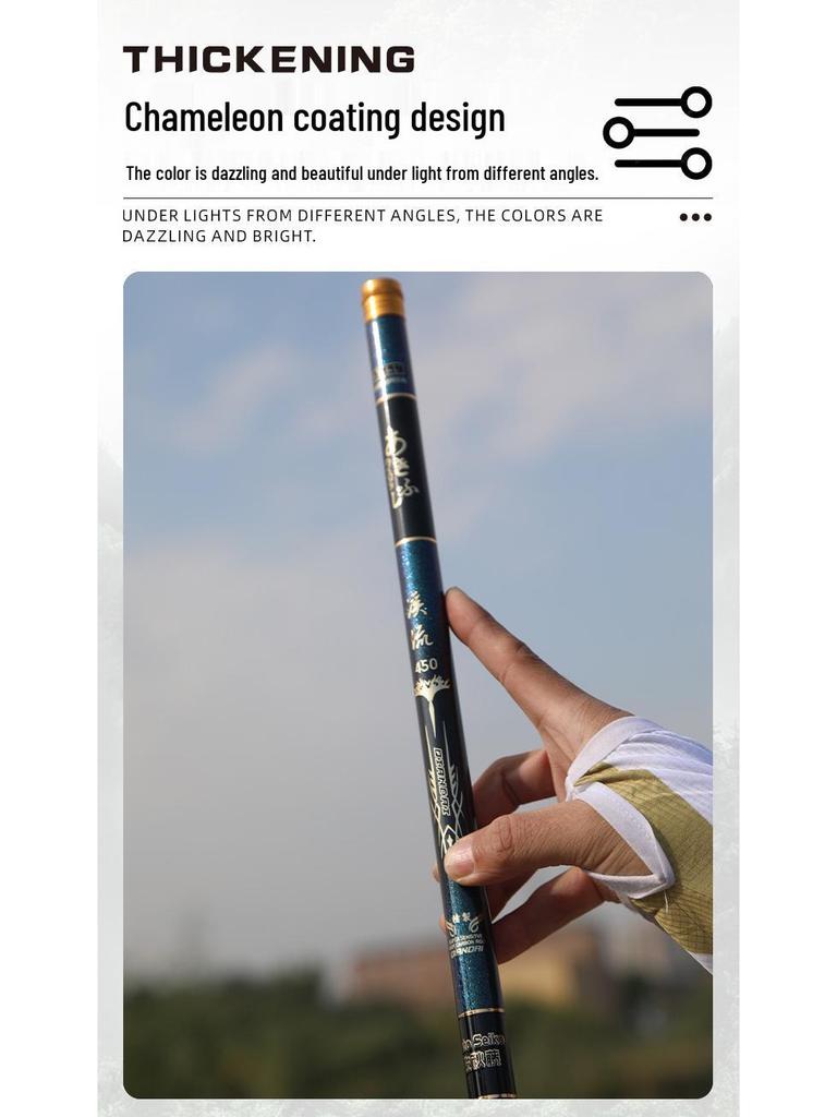 Stream Carbon Fiber Retractable Fishing Rod, 55-69cm Short Section for Leisure Fishing
