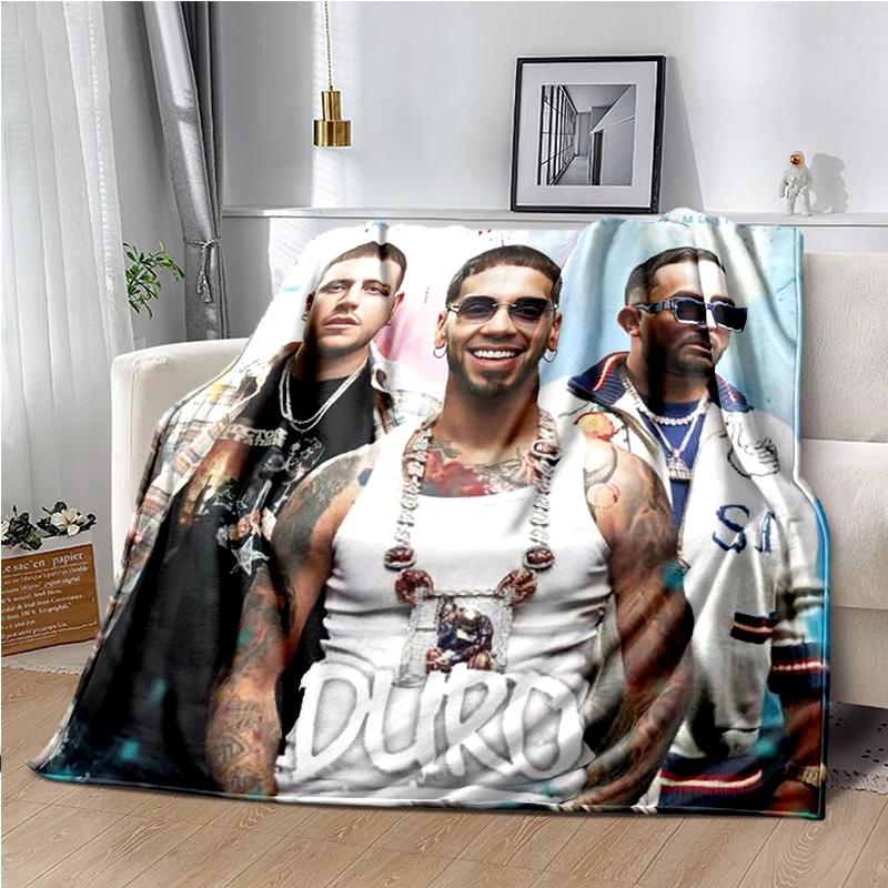 

Anuel AA Rapper Hip Hop Singer Blanket Sofa Office Hiking Picnic Super Soft Quilt Fashion Flannel Throws Blanket birthday Gift 75x90cm
