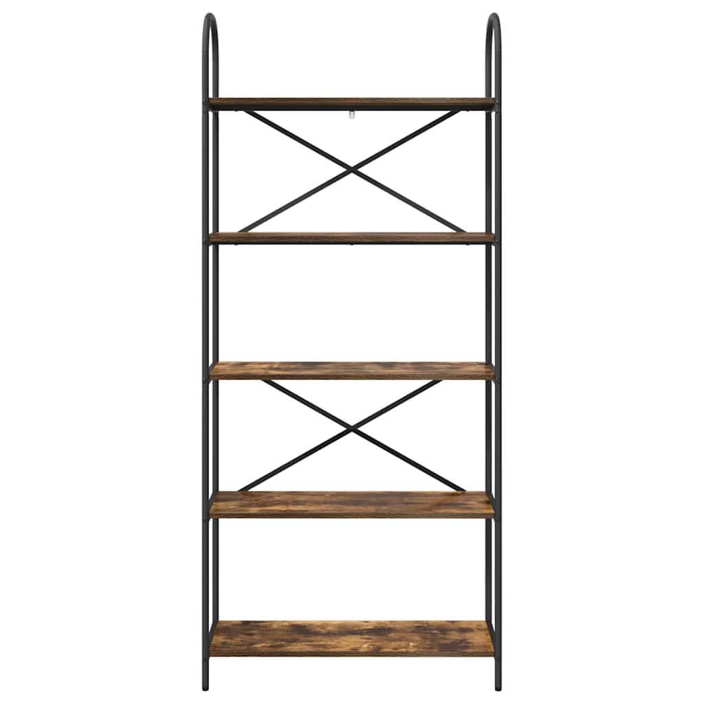 Bookshelf Smoked Oak 80 X 30 X 183 Cm Wood Based Material