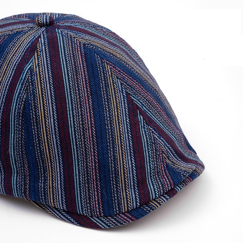 Färgglada Ränder Herr Keps Framåt Sommar Solskyddshatt Dam Basker Målarhatt