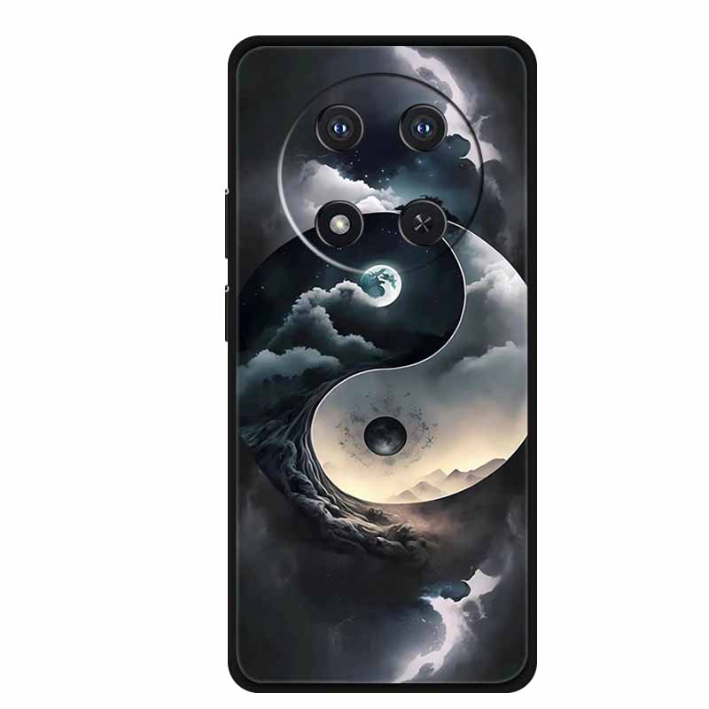 For Honor X9c Case X 9 c Coque Flowers Black Silicone TPU Soft Back Cover For Honor Magic 7 Pro Magic7 5G lite Phone Case Funda