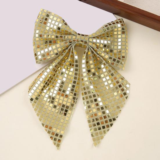 Yousheng Hairpin Bow Theme Sparkling Sequins Long Ribbon Hair Clip Bright Color Lightweight Back Head Hair Claw Hair Accessories