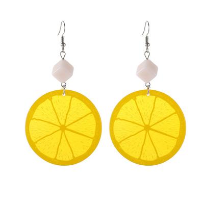 Personality Temperament Orange Acrylic Earrings, Fashionable Simple Fruit Earrings