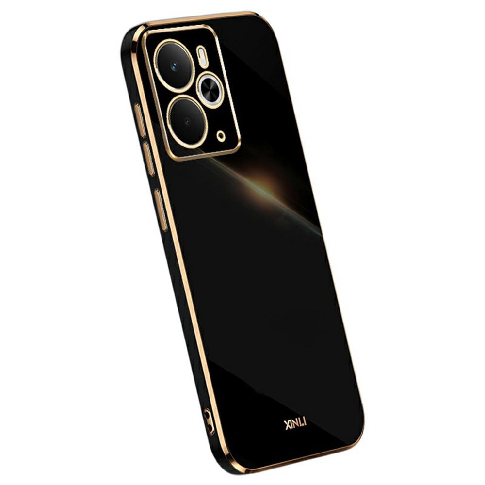 

XINLI For Realme 14 5G Case TPU Phone Cover with Electroplating Frame Black