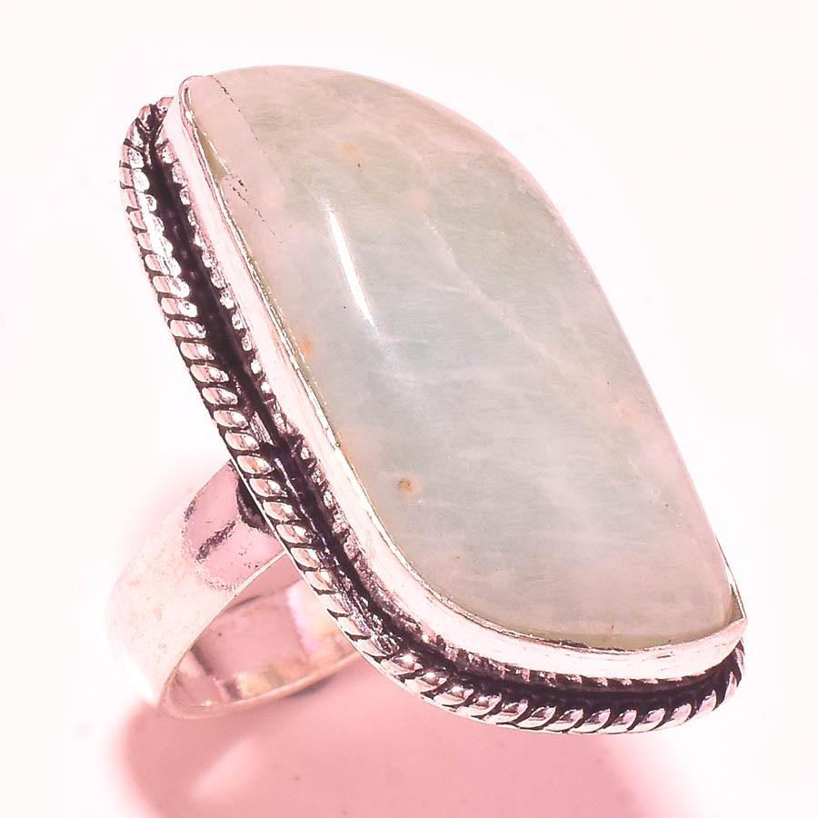 

Amazonite Gemstone Ring Handmade Unique Thanksgiving Gift Jewelry 7.75 P4H35