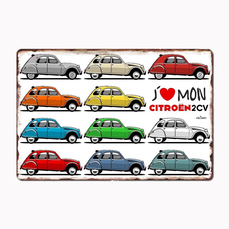 

Я люблю мой Citroën 2cv Лимитированные выпуски Металлическая табличка Постер Украшение для гаража Декор комнаты Автомобильный клуб Жесть Домашний декор 20x30cm（7.8x11.8inch）