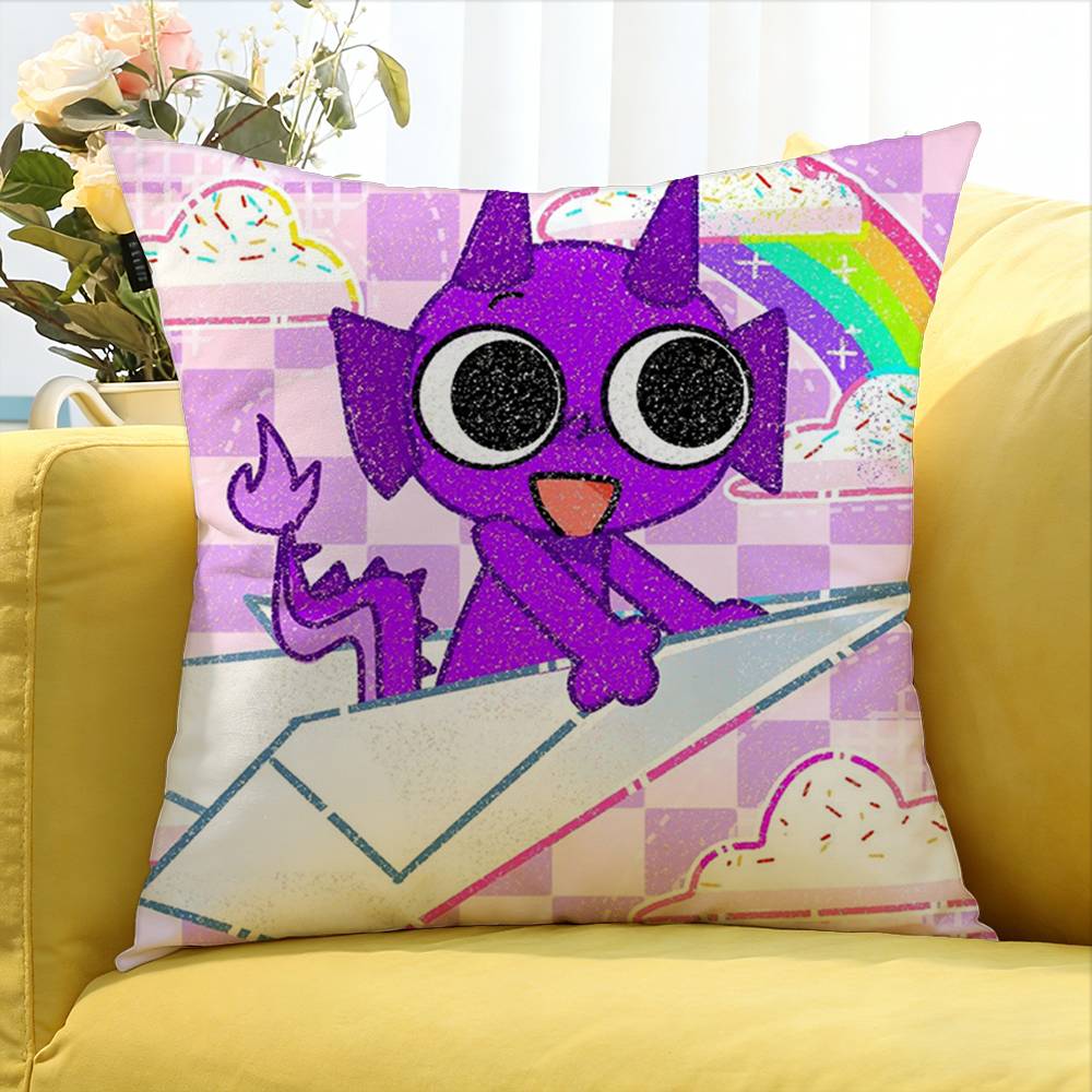 Game SSprunki fun World Various Sizes Square Pillow Case For Car Home Bedchamber Decor
