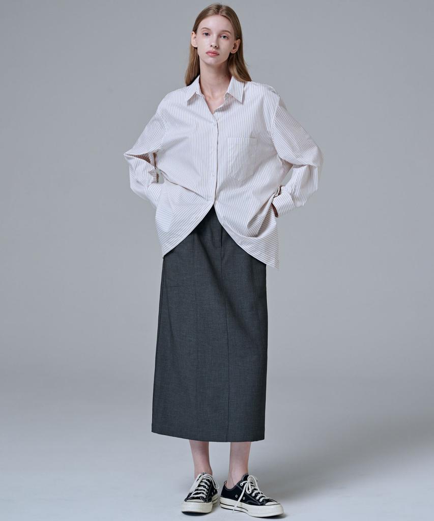 Marop 3107 Stretch H-Line Skirt (Dark Gray)
