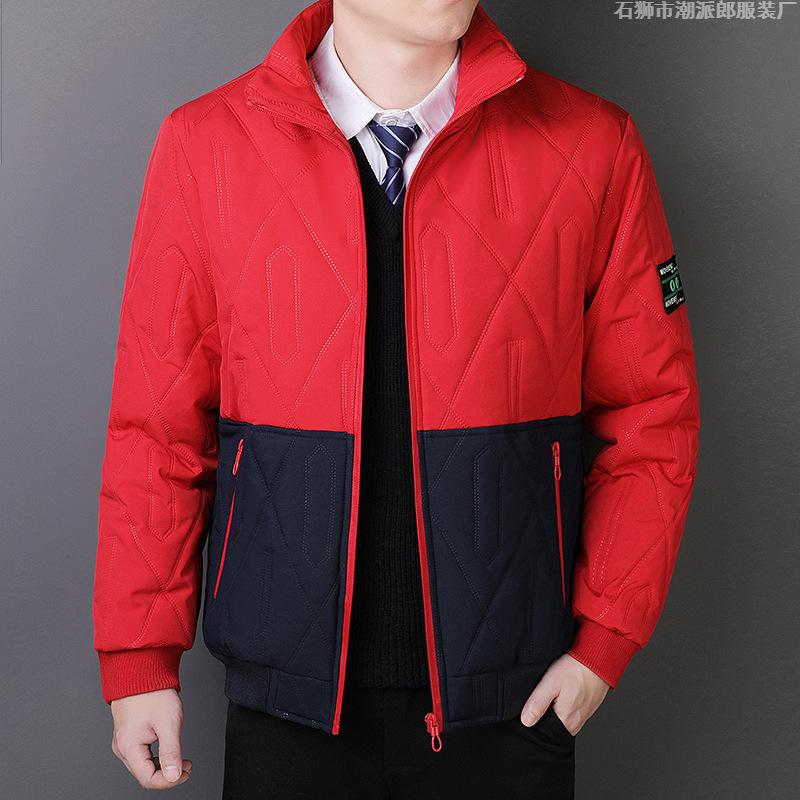 Lamb wool cotton-padded clothes stand-up collar cotton-padded clothes for men and women, new velvet cotton-padded clothes for men in winter, casual 