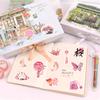 100Pcs/Set Romantic Sakura & Q Pets . Pink Healing Art Stickers DIY Scrapbooks Album Decor Decals Stickers