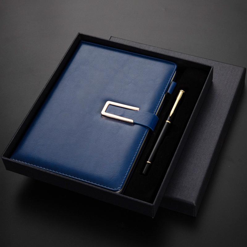 Business Souvenir Notebook Set Notebook A5 Buckle Notebook Leather Work Notebook