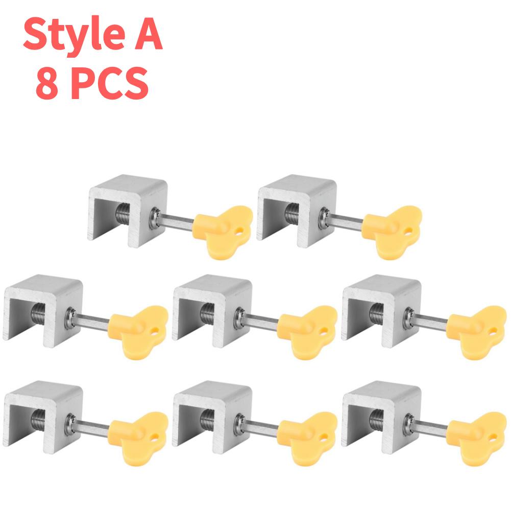 10-1PCS Aluminum Alloy Sliding Sash Stopper Sliding Door Window Anti-theft Lock Window Sliding Door Baby Kids Child Safety Lock