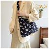 Urban Leopard Print Bow Pattern Canvas Crossbody Bag For Daily Casual Use