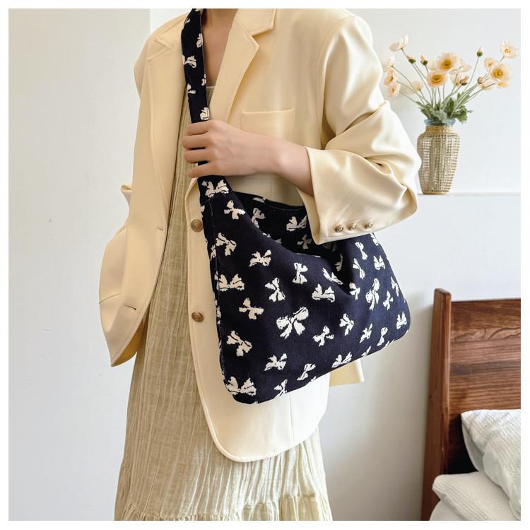 Urban Leopard Print Bow Pattern Canvas Crossbody Bag For Daily Casual Use