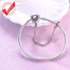 925 Silver Pink Heart Bracelet Shiny Zircon Fit Charms Silver 925 Bracelet DIY Jewelry Making Fine Gifts for Women