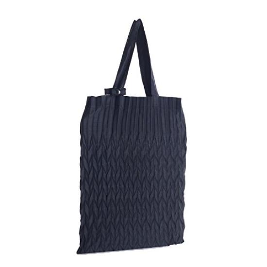 Aurora Pleated Sub Size 40 Japanese-made Bag, (Seseragi Black)