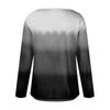 Women's Fashionable Waist Square Neck Long Sleeve Gradient Print T-Shirt Top