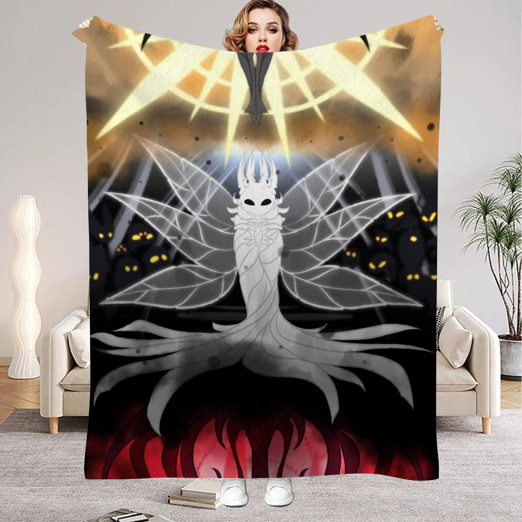 Hollow Knight Blanket Cartoon Game Printed Flannel Blanket for Home Living Room Bedroom Decor New Year Christmas Gift for Fans