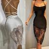 Cross Delicate Woman Sexy Home Mid-Length Lace Dress