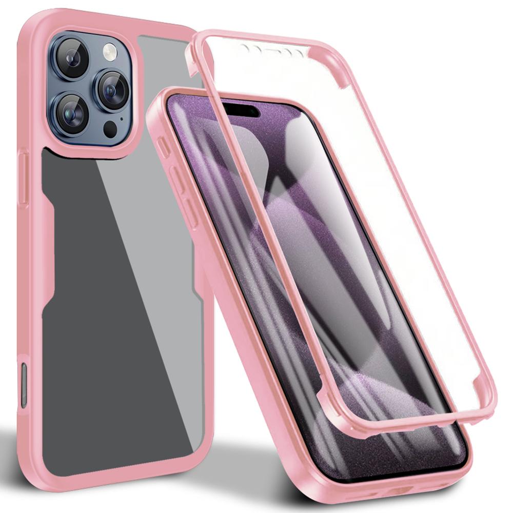 For iPhone 16 Pro Max Case Acrylic+TPU Clear Phone Cover with PET Screen Film